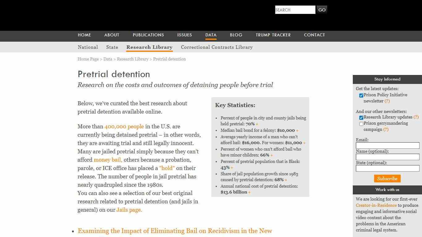 Pretrial detention | Prison Policy Initiative